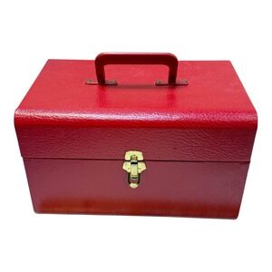 Princess Marcella Borghese Makeup Overnight Train Case Red Mirror MCM Pre Revlon